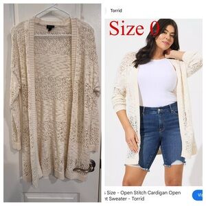 Torrid Beige Open Knit Cardigan